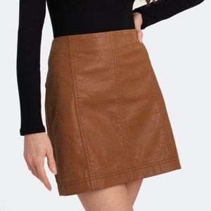 Free People Modern Femme Faux Leather Mini Skirt